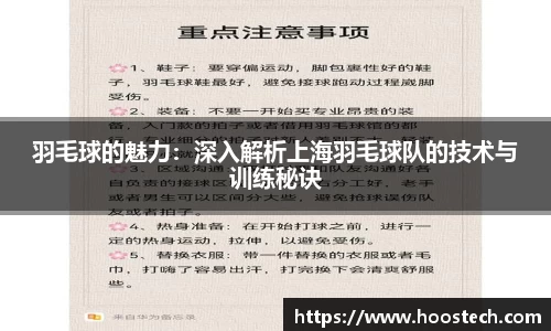 羽毛球的魅力：深入解析上海羽毛球队的技术与训练秘诀